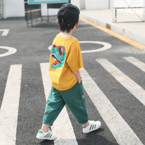 男童夏装套装2020新款洋气短袖两件套男孩上衣韩版中大童帅气潮装