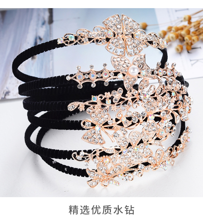 Fashion Headwear Crown Rhinestone Headband Full Diamond Headband display picture 5