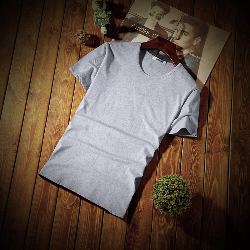 2019 summer Korean Edition man Solid T-shirt Short sleeved T-shirts Self cultivation t-shirt Base coat pure cotton men's wear T-Shirt