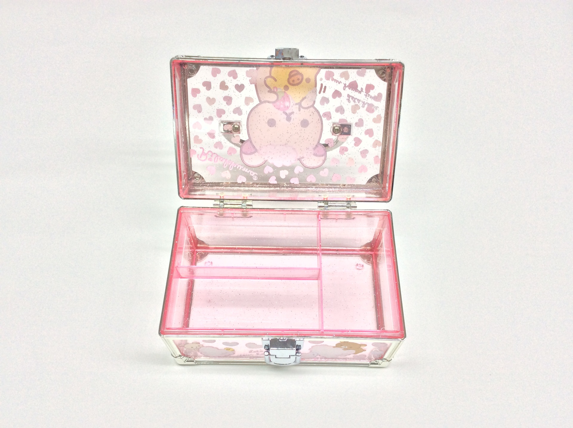 手提卡通双层塑料收纳盒