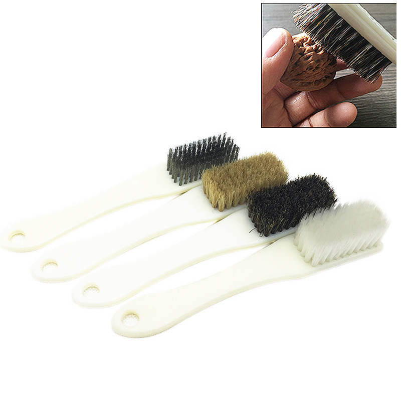 文玩核桃猪鬃刷子野猪鬃毛橄榄金刚菩提清理保养刷 硬毛6排毛黄色