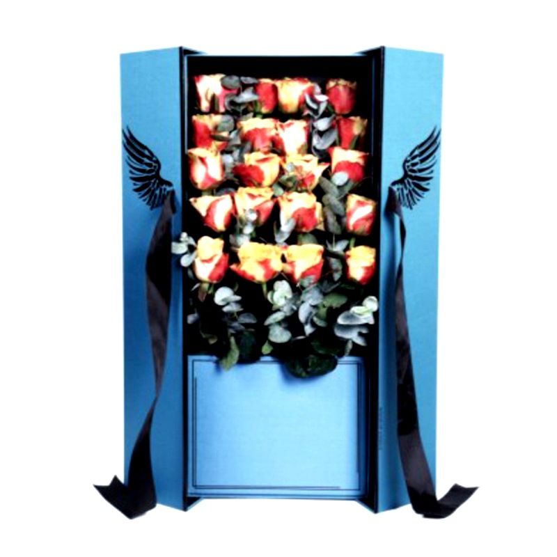 翻盖盒创意长方形花盒 鲜花包装盒礼盒 花束盒子花艺礼品盒定 制