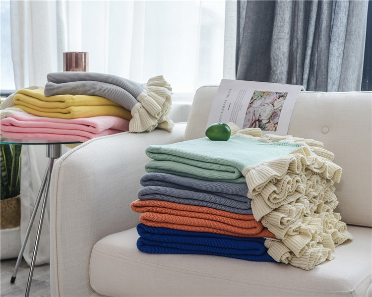 Lehká luxusní severská jednoduchá celobavlněná černá keprová deka do hotelové ložnice, vlněná deka, povlečení_voghion.com