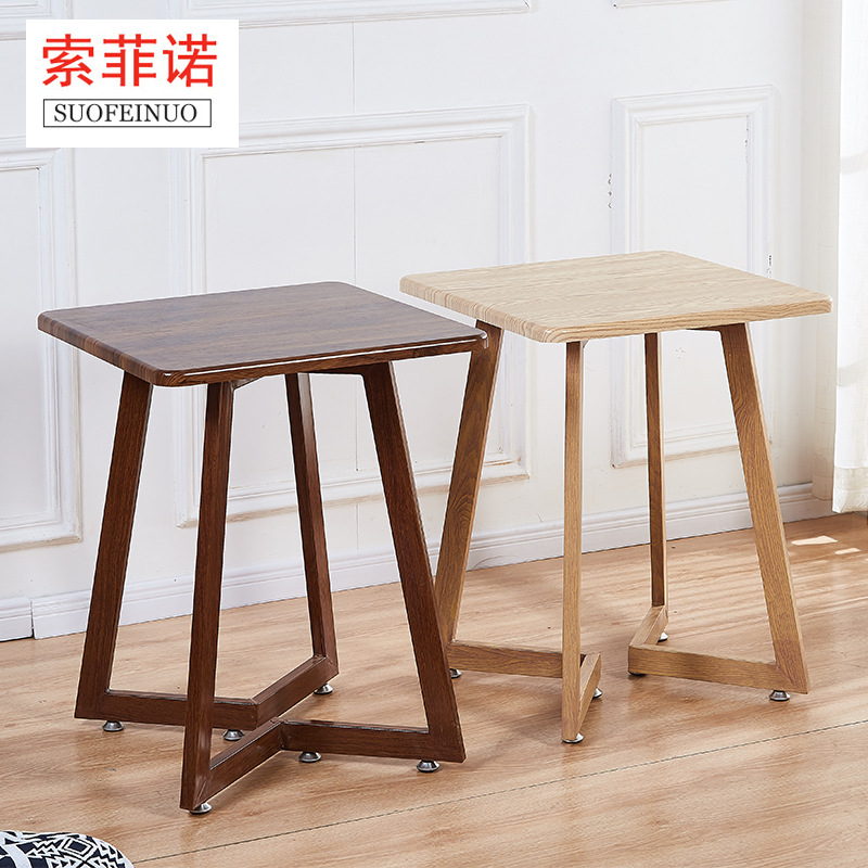 厂家直销铁艺吸塑木板桌休闲餐厅桌椅西餐厅咖啡厅桌洽谈桌快餐桌|ms