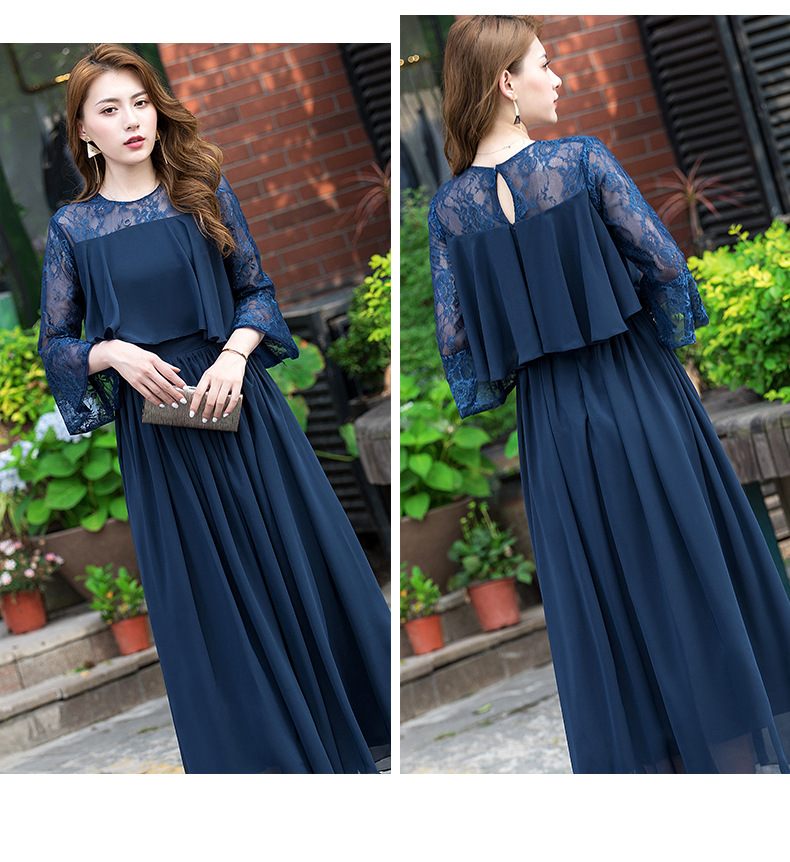 Evening dress long new Korean style banquet dress slimming AliExpress party host dress_senzul.com