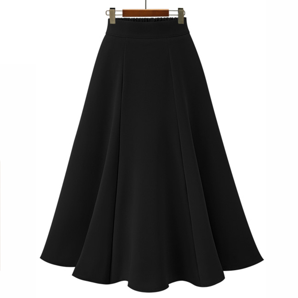 High Waist Pure Color Skirt NSJR47966