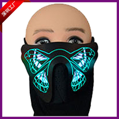 Halloween Cool Mask LED music Voice control luminescence Foreign trade Exit Source of goods new pattern EL Luminous mask