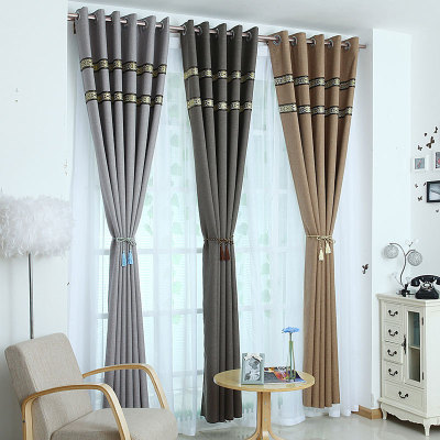 Curtain factory Direct selling fashion new pattern Solid Flax curtain High-end shading Flax Curtains wholesale