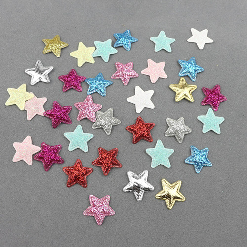 Gold powder cloth five-pointed star children's DIY hair accessories hairpin accessories ultrasonic embossing headband gift decoration material