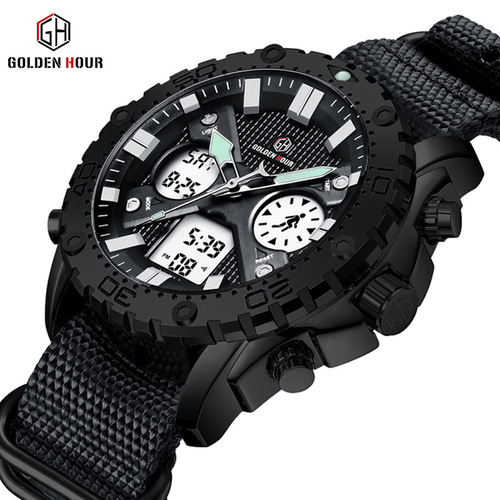 Official Factory Direct Selling New Cross-Border Dual-Core Sport Quartz Watch Waterproof Multi-Function Men's Watch Wholesale