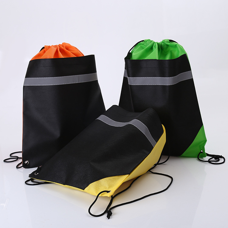 彩色抽繩束口袋定做環保無紡布拉繩袋定制雙肩背包袋印logo