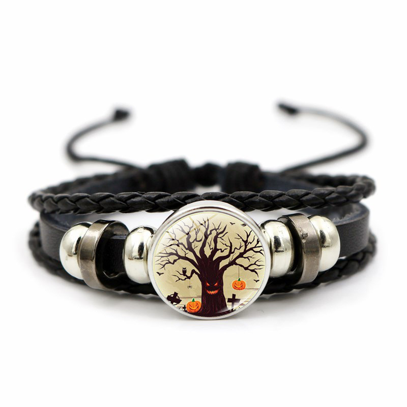 Halloween pärlarmband handflätat armband med ädelstenar_voghion.com