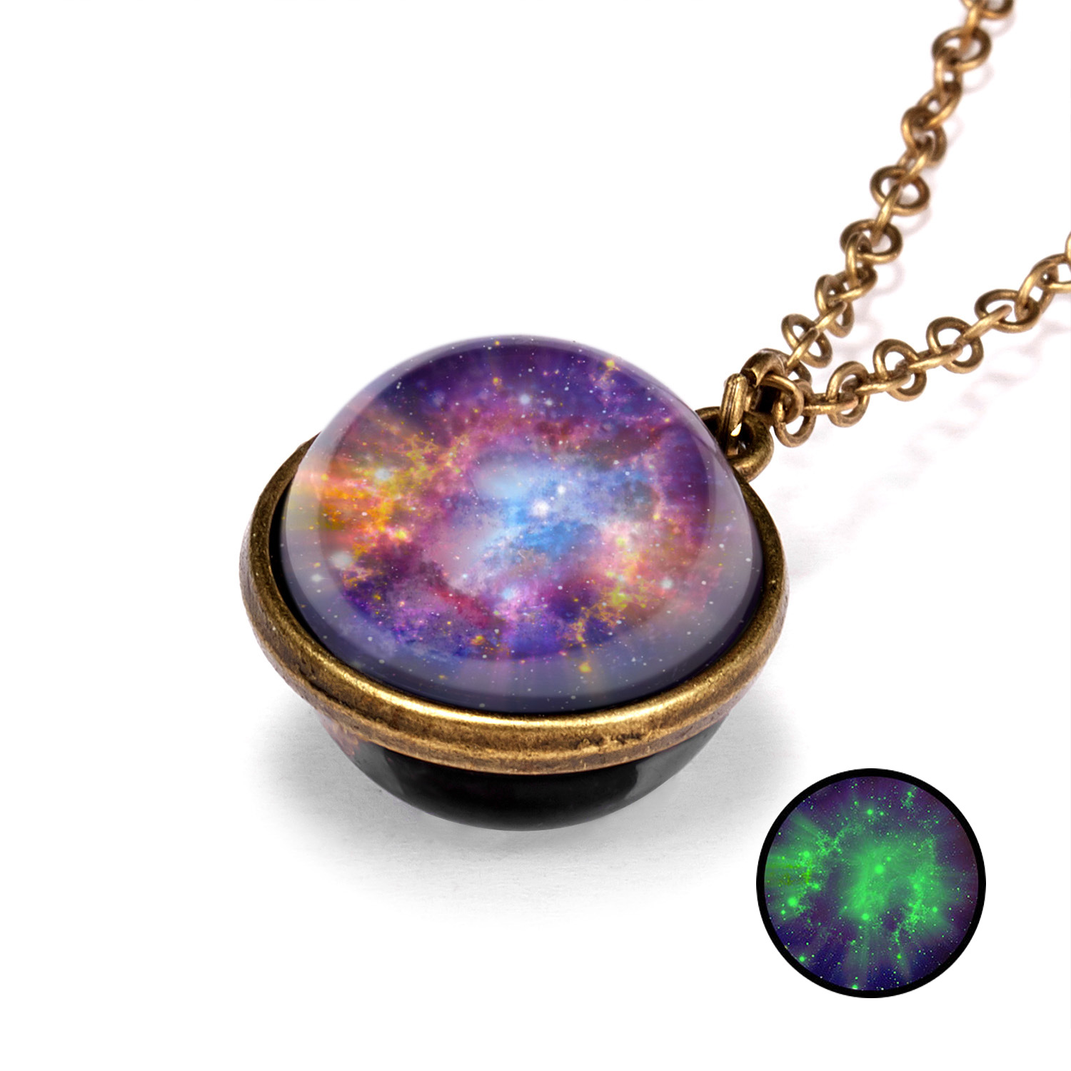 Alloy, Glass Material Vintage Style Constellation Alloy Glass Plating Unisex Pendant Necklace