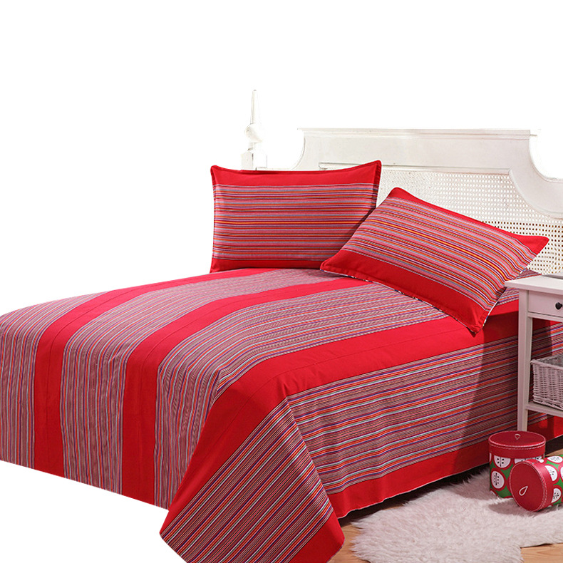 批发老粗布床单婚庆三件套双人床单柔软舒适床品套件批发|ms