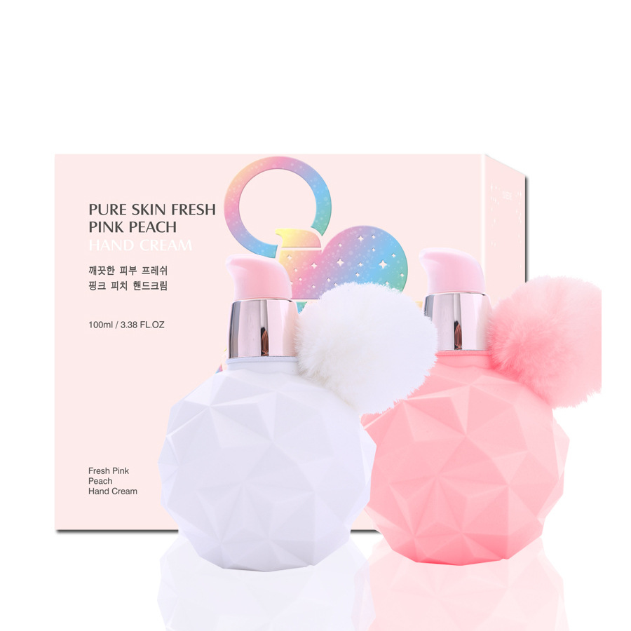 new pattern Super adorable Push honey peach Milk flavor girl Hand Cream Live network Selling recommend