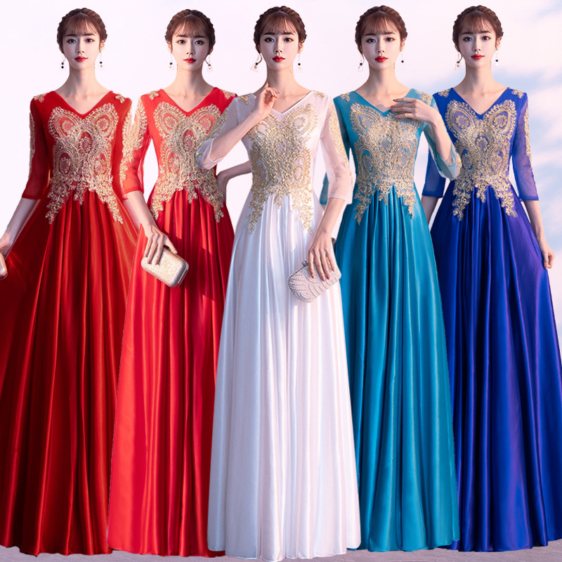 Evening Dresses cocktail party banquet dress vestido de banquete de cóctel Chorus dress female chorus conductor costume grown up student