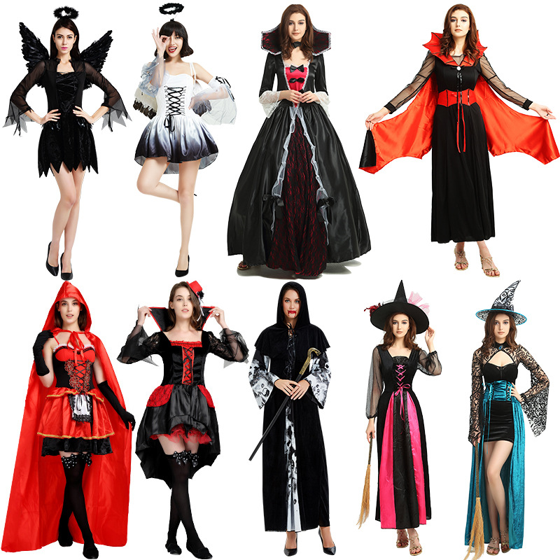 万圣节服装cosplay女巫幽灵鬼新娘舞会角色扮演巫婆吸血鬼连衣裙