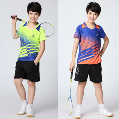 wholesale men and women children Tennis clothes suit 2019 summer new pattern Short sleeved badminton Quick drying match Training clothes