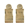 Metal matte fashionable square golden earrings, European style