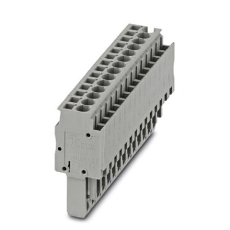 菲尼克斯端子针式插头端子插头弹簧连接灰色 SPB 2,5/14 3040232