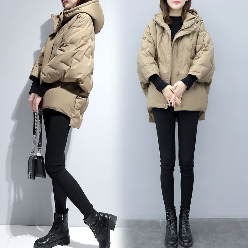 2019冬季新款韩版蝙蝠袖短款棉衣女宽松显瘦加厚小个子茧型外套女|ms