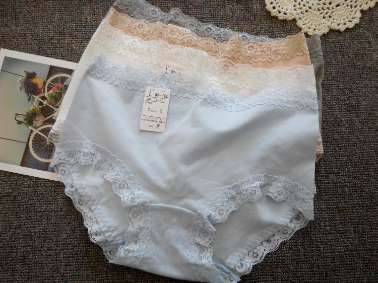 Foreign trade export Japanese ladies solid color cotton large size underwear waist hip combed cotton a generation of micro