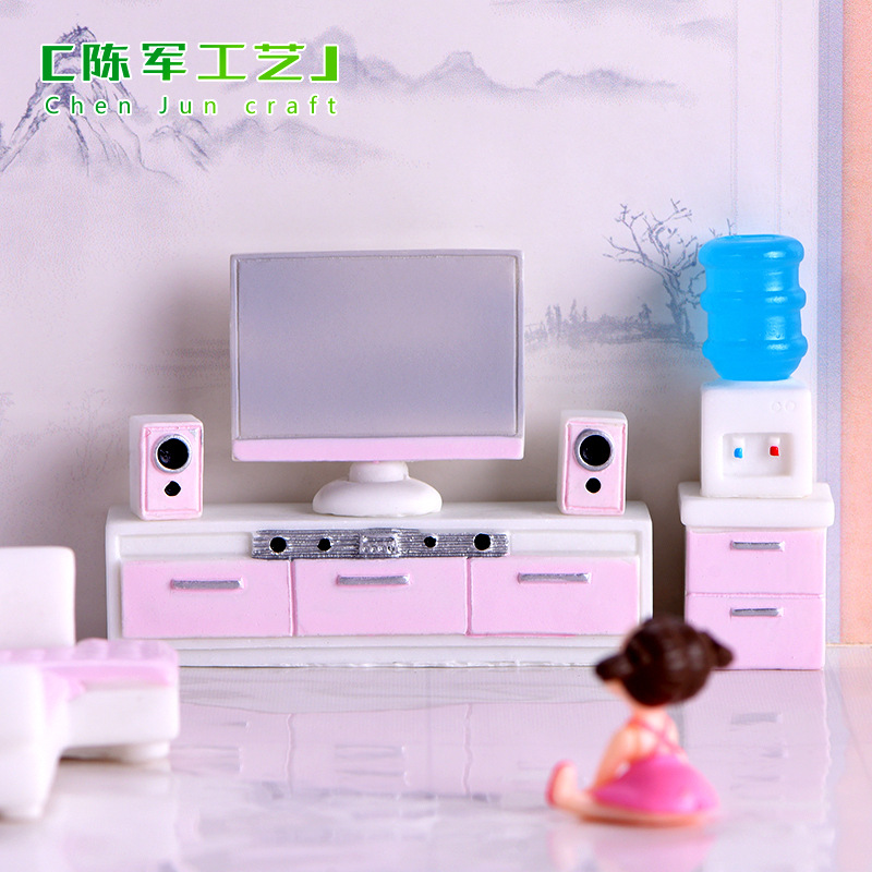 Modern home small furniture TV cabinet audio dressing table kettle mirror computer water dispenser resin small ornaments