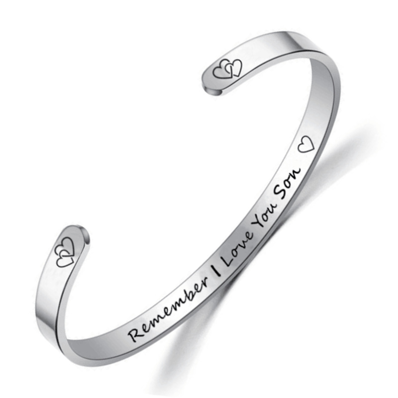 Fashion Letter Titanium Steel Plating Bangle 1 Piece display picture 3
