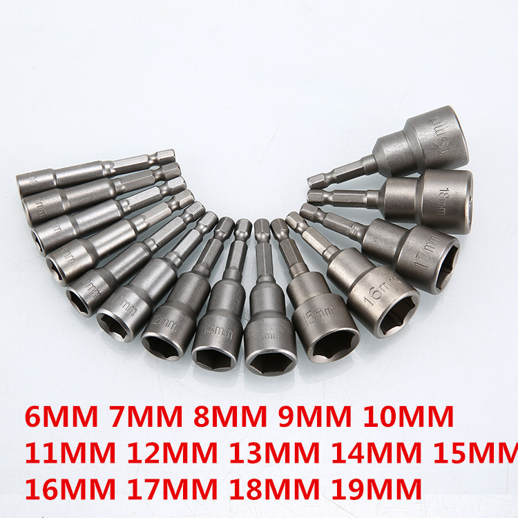 Fábrica de mangas magnéticas accesorios de perforación eléctrica carga de perforación de aire lote mangas hexagonales mangas hexagonales 6 conjuntos