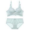 Comfortable sexy wireless bra, lace underwear, set, with embroidery, beautiful back