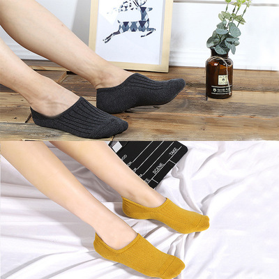 春夏款男女抽条袜子 夏季 硅胶防滑不掉跟热卖款男女条纹隐形袜|ru