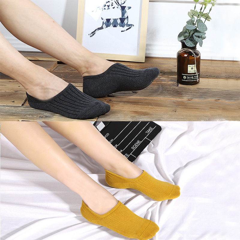 春夏款男女抽条袜子 夏季 硅胶防滑不掉跟热卖款男女条纹隐形袜|ru