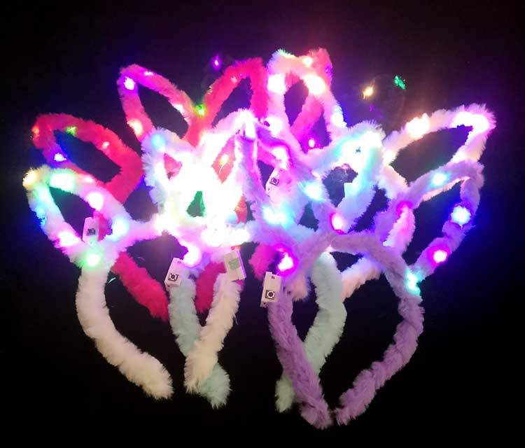 Fashion Cute Plush Rabbit Ears Luminous Headband Party Atmosphere Props display picture 1
