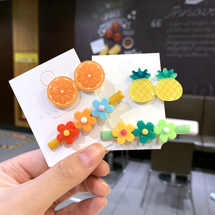 The New Fashion Fruit Side Clip Color Word Clip Girl Bangs Clip Small Flower Clip Headdress display picture 3