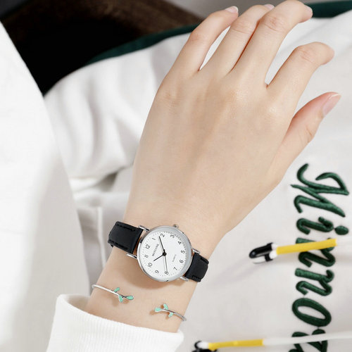 Women's Ins Style Strap Watch, Korean Version Fashion Trendy Simple Quartz Watch for Ladies