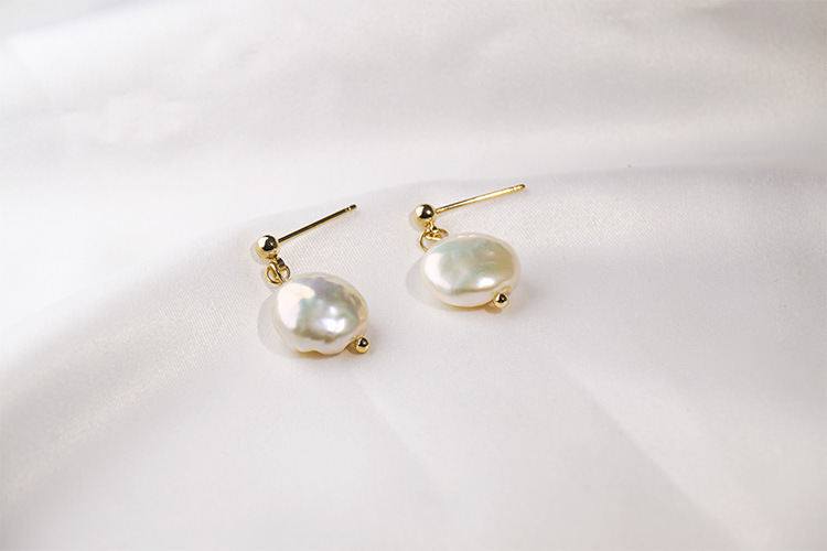 Simple Style Round Pearl Drop Earrings 1 Pair display picture 2