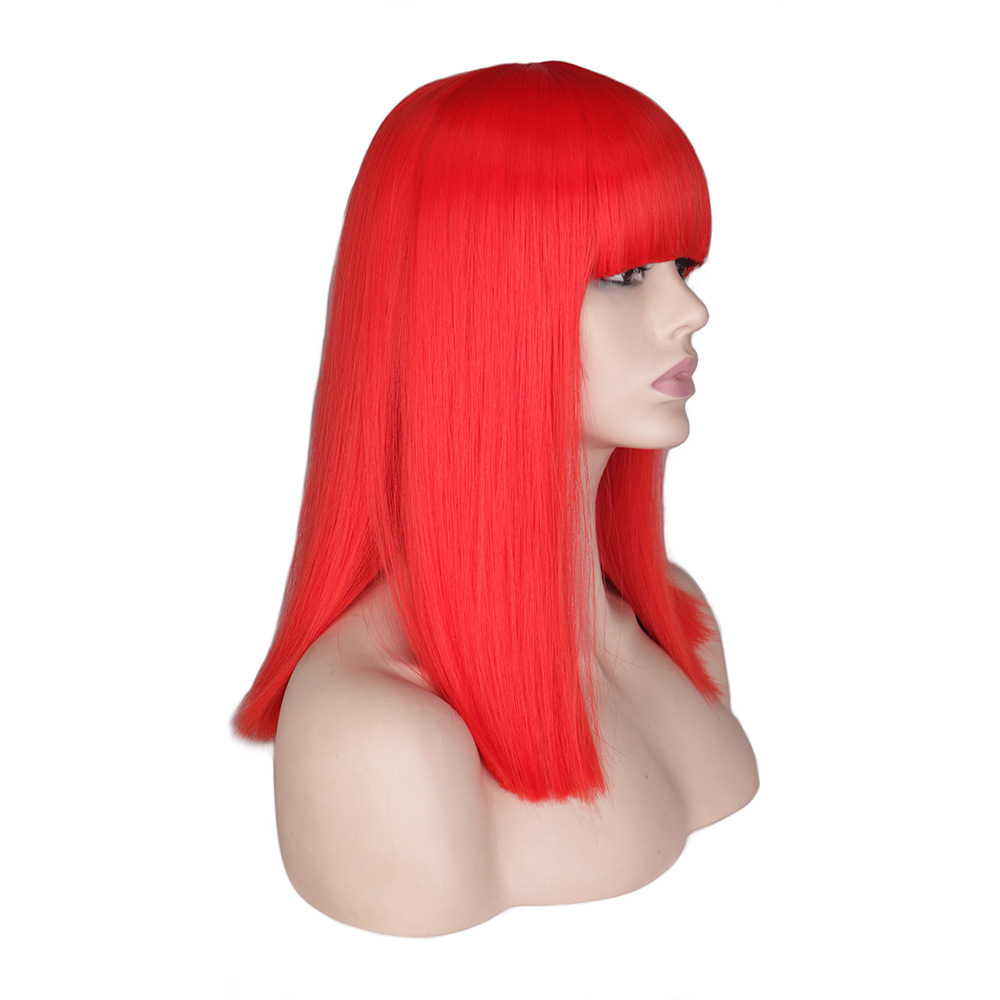 Fashion short wavy head shouldertoshoulder hair gradient color wigpicture22