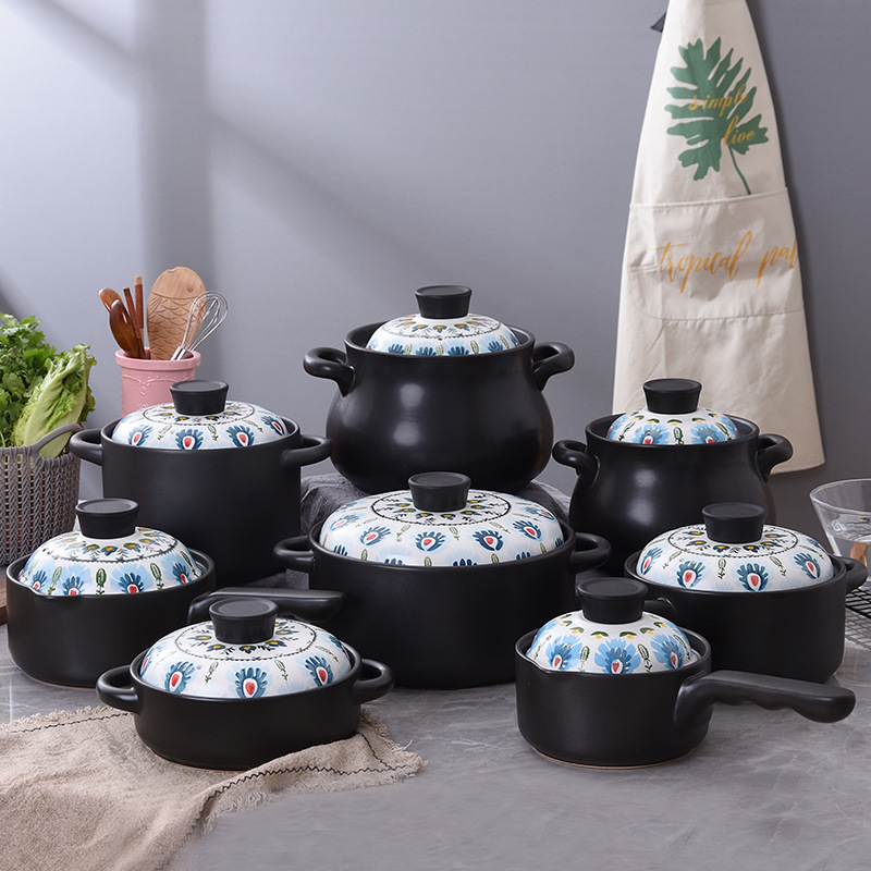 Japanese Household Ceramic Casserole Soup Pot Gas Cooking Soup Small Casserole Porridge Pot Cooking Clay Pot Rice Stew Soup Pot
