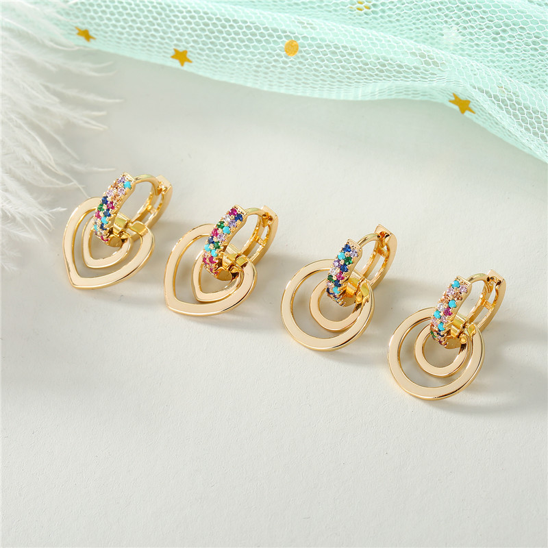 New Fashion Mini Zircon Earrings Love Round Earrings Unique Earrings display picture 4