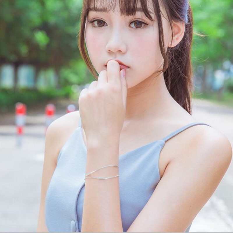 Elegant One Line Round Stick Bracelet For Women Double Layer_voghion.com