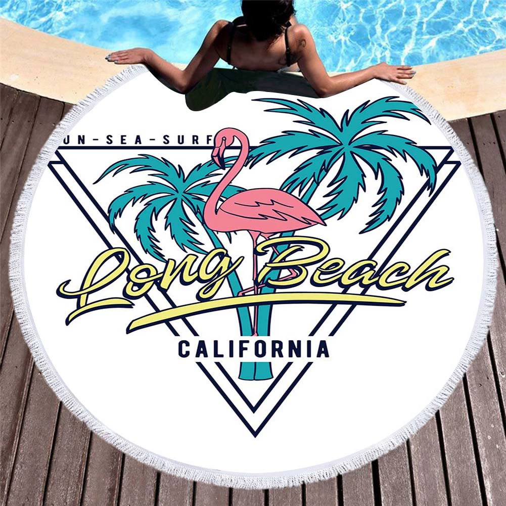 Вышивка Европейская и американская 3D-цифровая печать креативная Реклама пляжное полотенце из микрофибры круглый кисточкой пляжный коврик