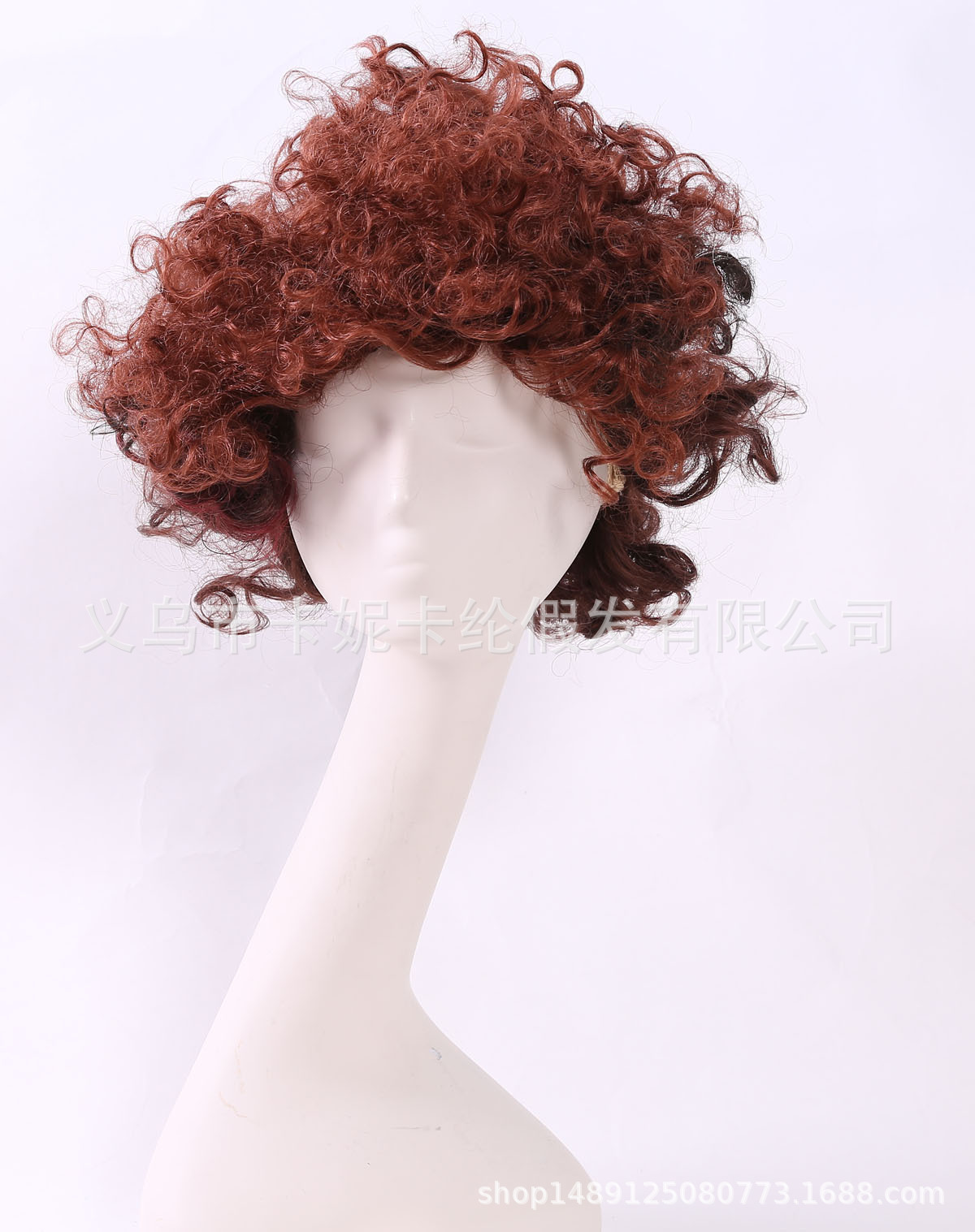 Los nuevos fans de color marrón rojizo envían cabello rizado de moda europeo y americano