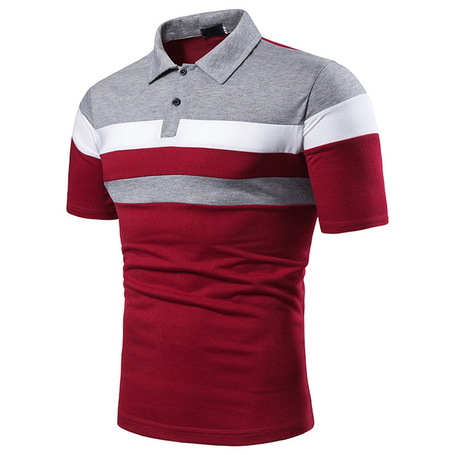 Men’s short-sleeved T-shirt three patterns chest matching fashion 