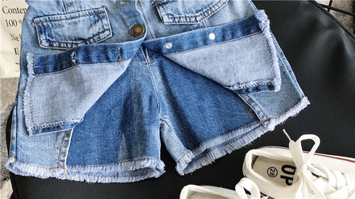 Girls' new summer style Korean style skirts for middle and large children, children's Korean style thin denim shorts, children's pants