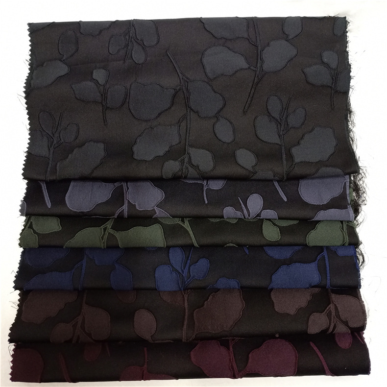 绿洲沙棘梭梭树木色织植物大提花布料 梭交织夹克外套休闲服面料