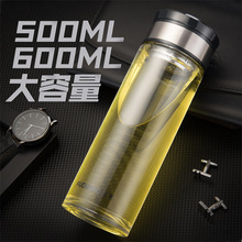 富光单层玻璃水杯G1707尚宇系列500ML600ML带提环大容量水杯