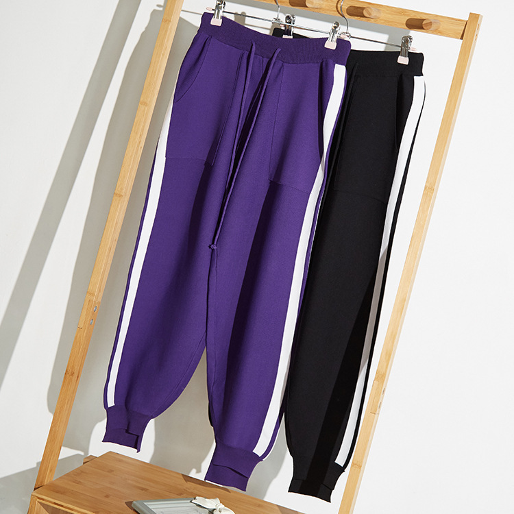 Special Non-Returnable Petal-Pattern Women's Pants, Trendy Loose Fit, Short in Front and Long in Back, Ice Linen Knit, Cuffed Tapered Harem Pants