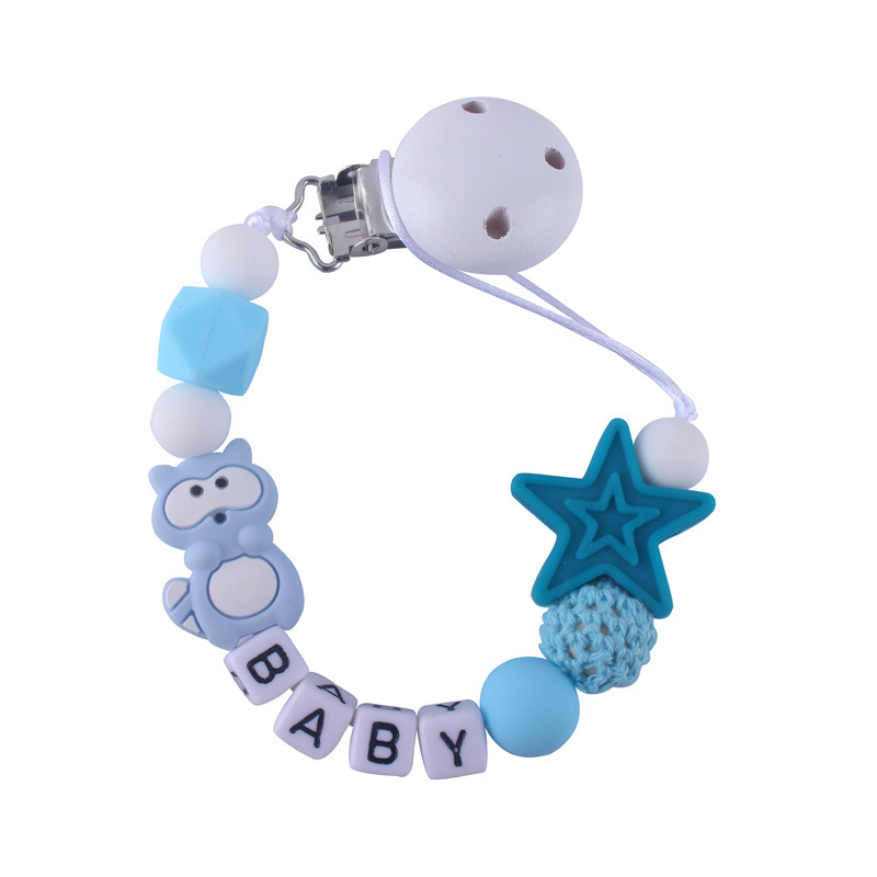 El comercio exterior de la cadena de chupete anti-gota de silicona de dibujos animados mordedor clip de chupete cadena anti-perdida AliExpress chupete cadena