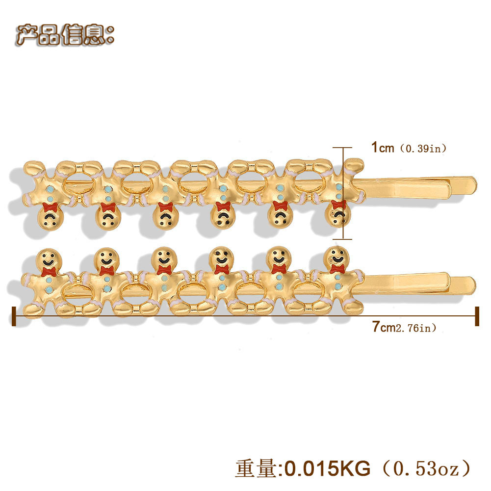 Gold Hair Clip Fashion Cartoon Word Clip Wild Side Clip Korean Xinlian Metal Hair Accessories display picture 1