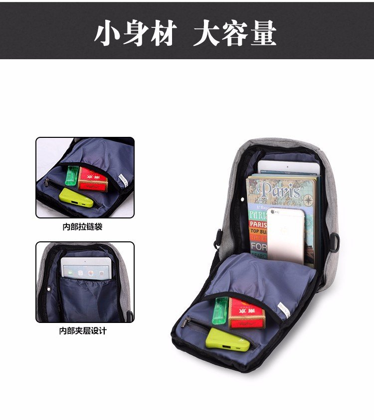 尼龙布胸包拉链